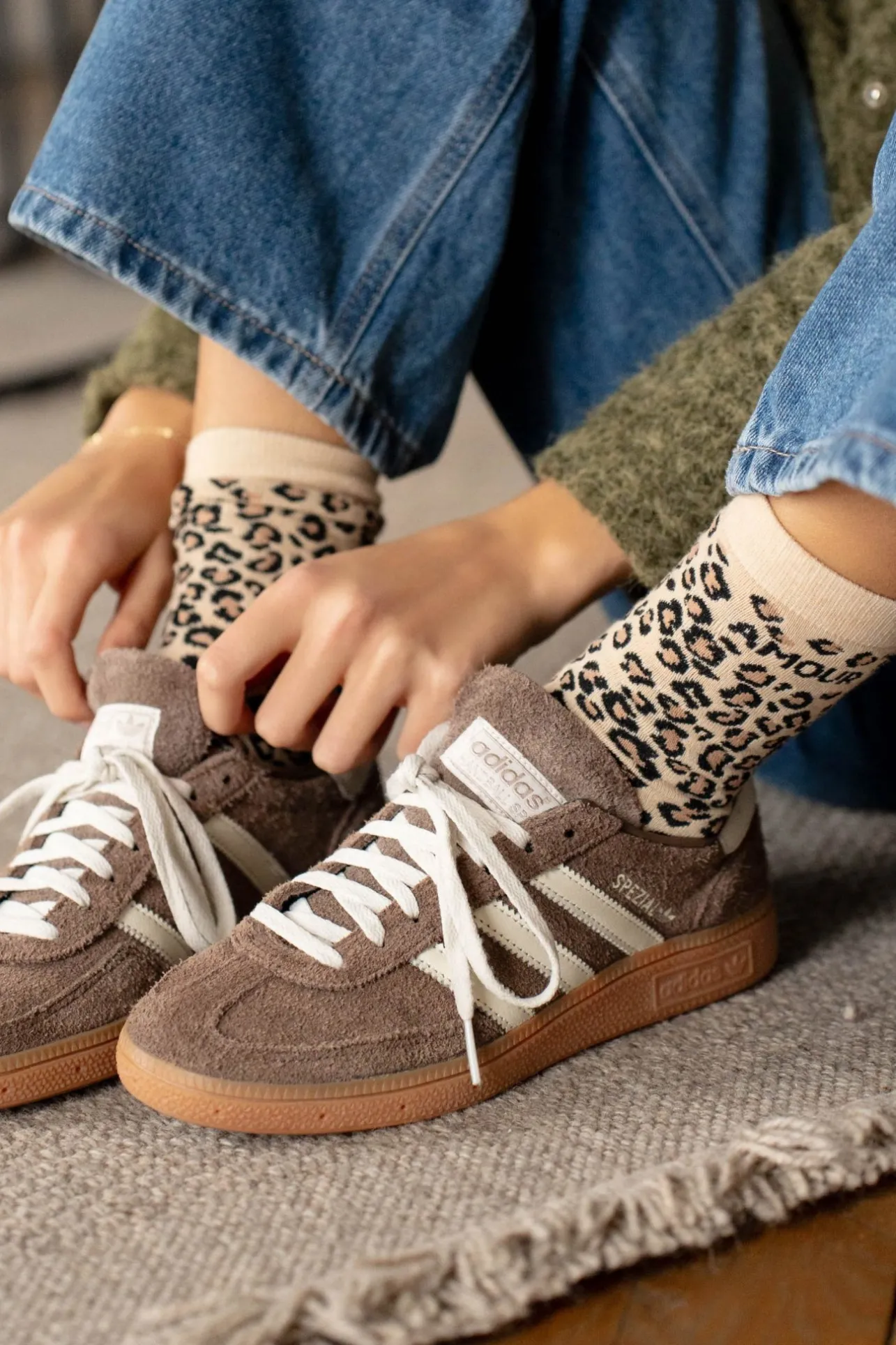Sahomashop Accessoires<ChaussettesLeopard beigeimpriméléopard