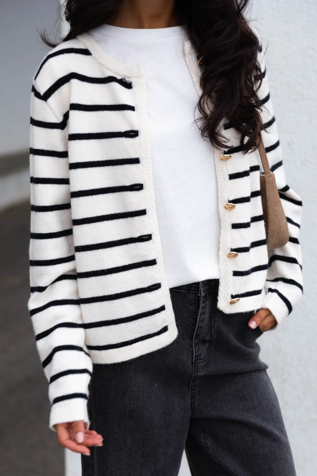Sahomashop Pulls & Mailles<GiletMarina rayénoiretblanc