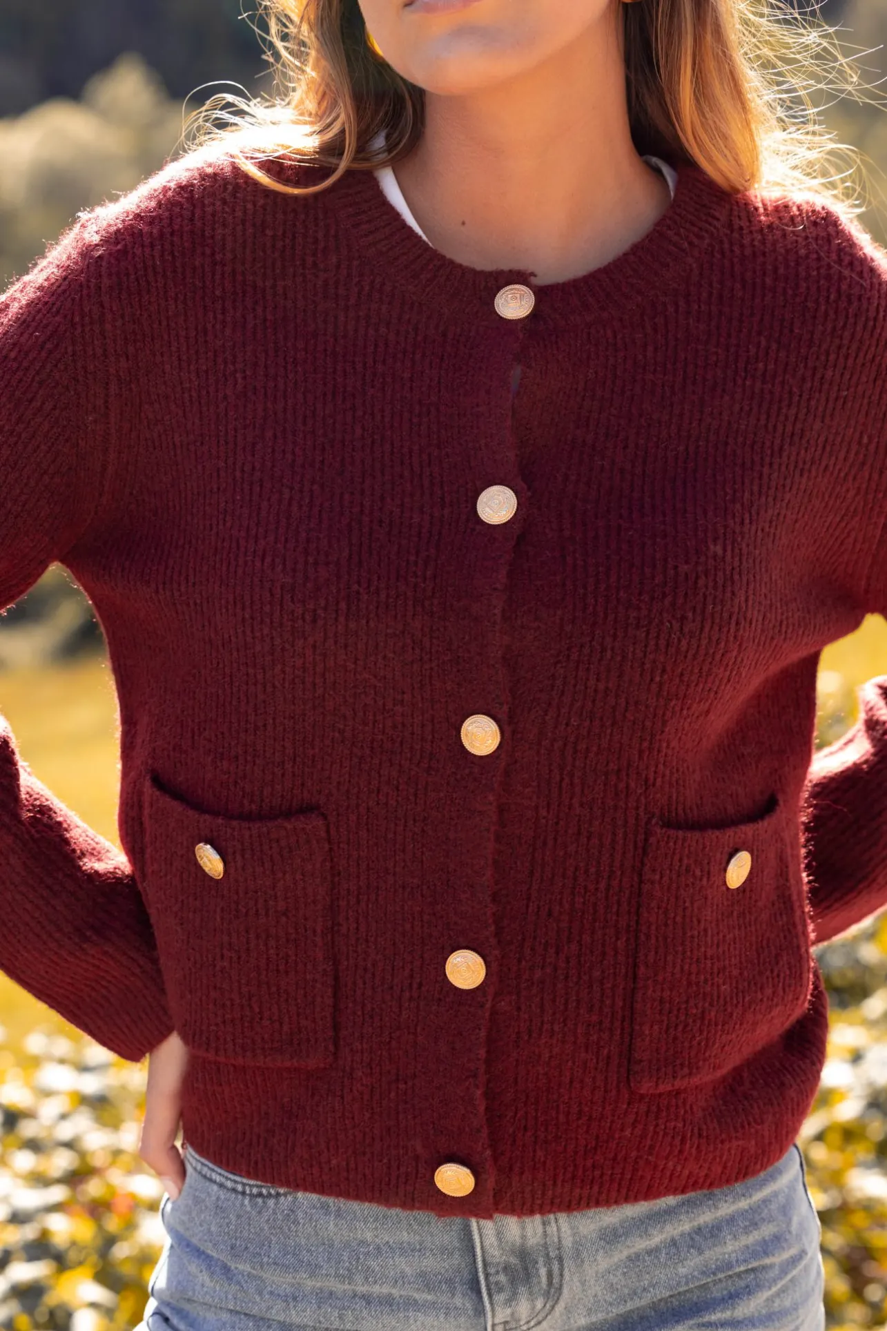 Sahomashop Pulls & Mailles<GiletPaoline bordeaux
