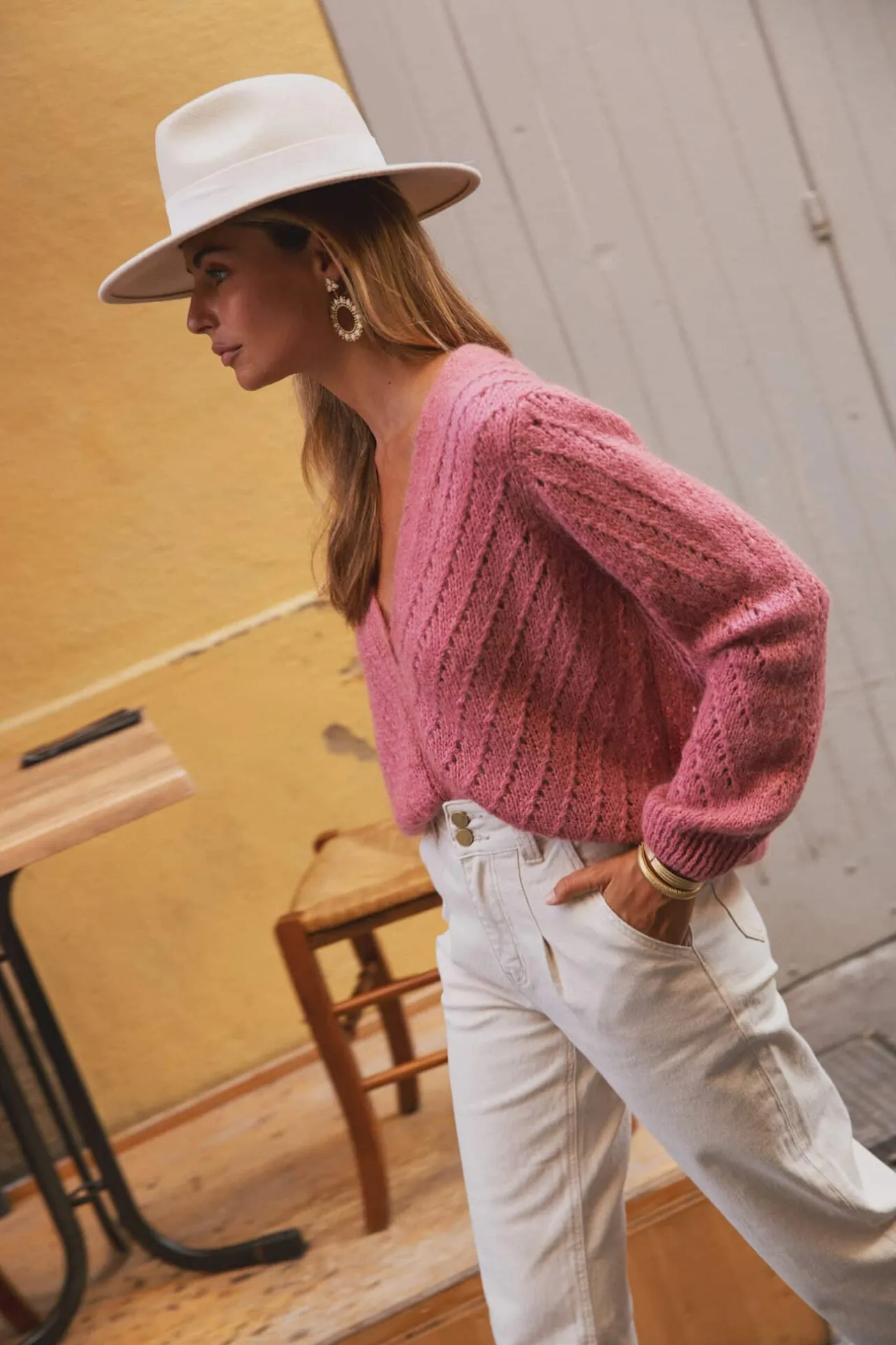 giletrodinrose_2-1.webp Sahomashop Pulls & Mailles<GiletRodin rose