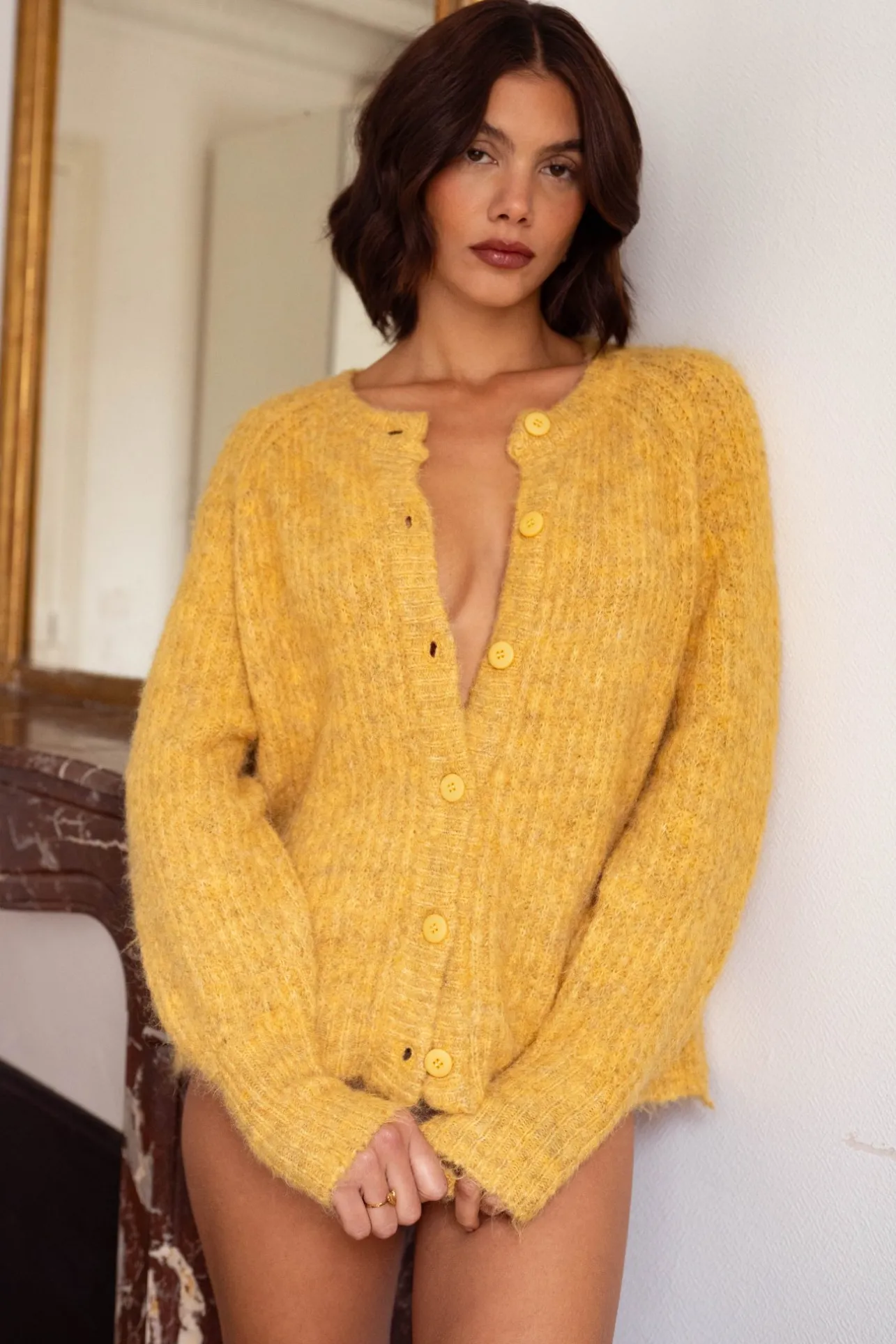 Sahomashop Pulls & Mailles<GiletTeha jaune