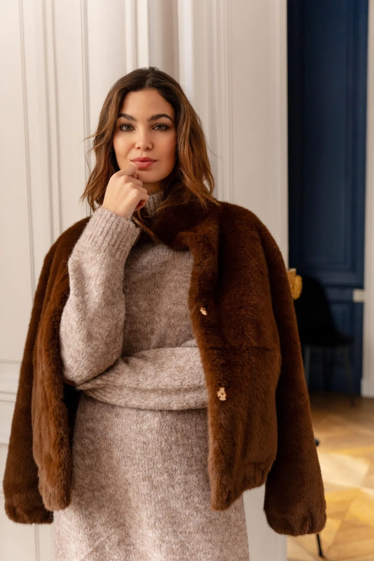 robepullnerinataupe_2-1.webp Sahomashop Robes & Combinaisons<RobepullNerina taupe